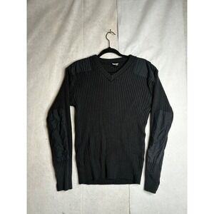 Blauer Mens Tactical Commando V-Neck Sweater Dark Navy Blue Wool Blend Large 210